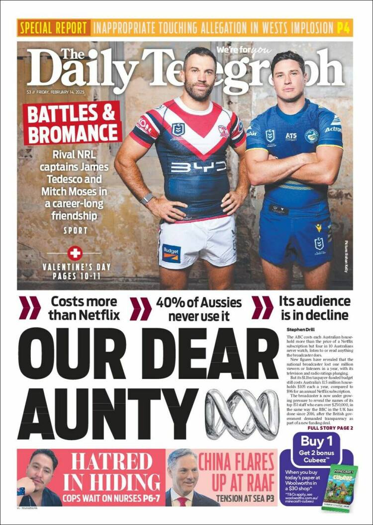 Portada de The Daily Telegraph (Australia)