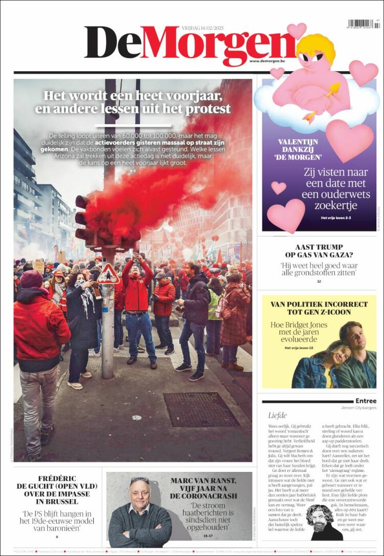 Portada de De Morgen (Bélgica)