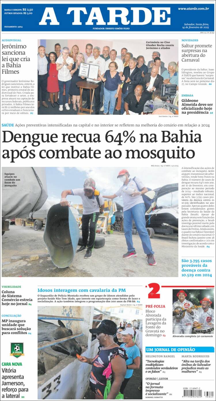 Portada de Diário A Tarde (Brasil)