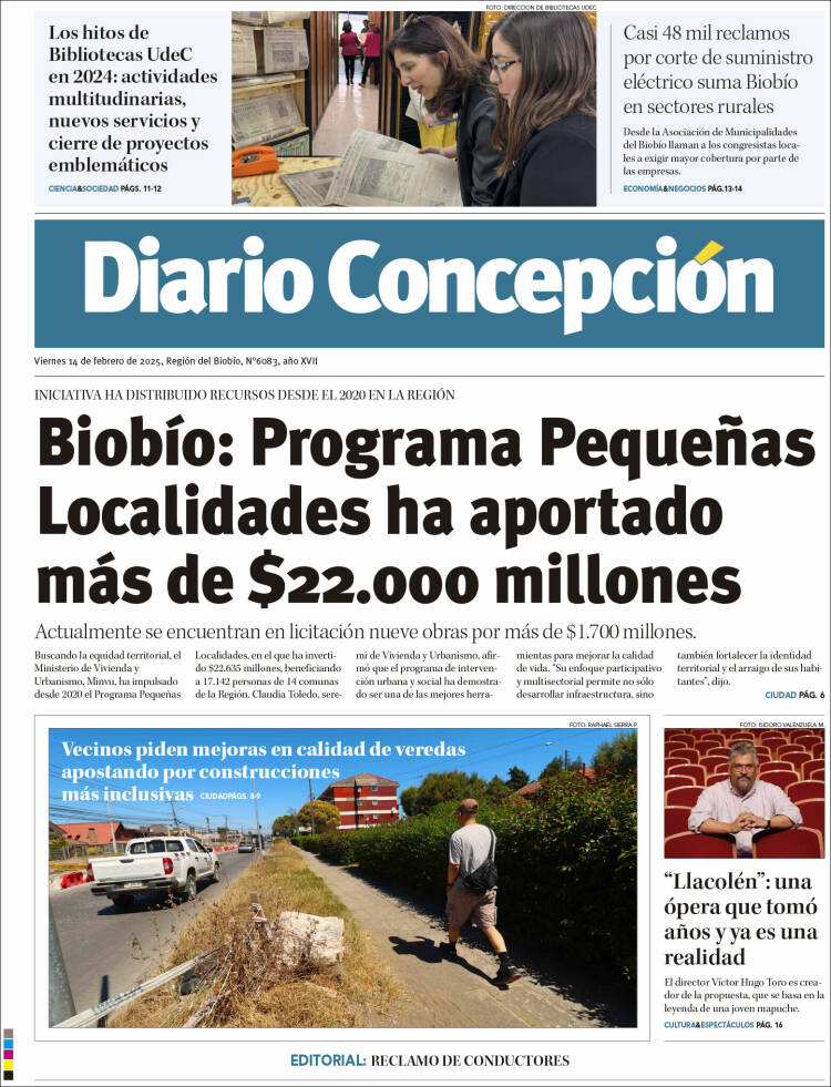 Portada de Diario de Concepción (Chile)