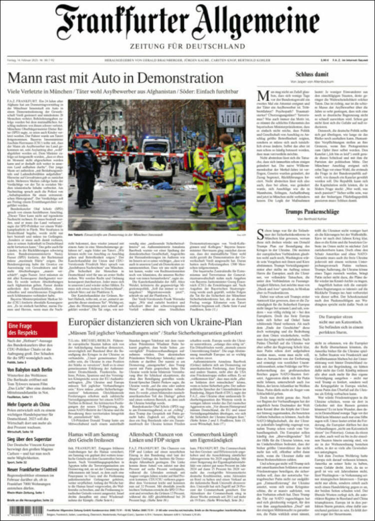 Portada de Frankfurter Allgemeine (Alemania)