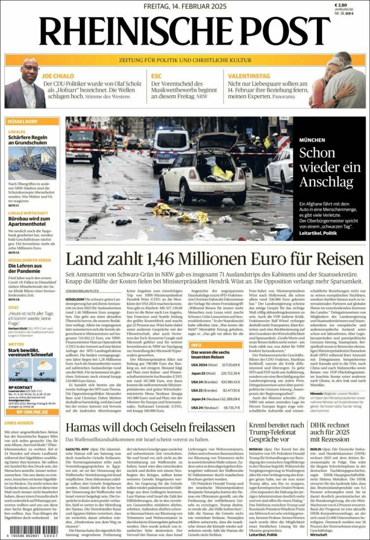 Portada de Rheinische Post (Alemania)