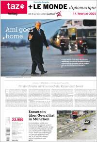 Portada de Die Tageszeitung (Alemania)