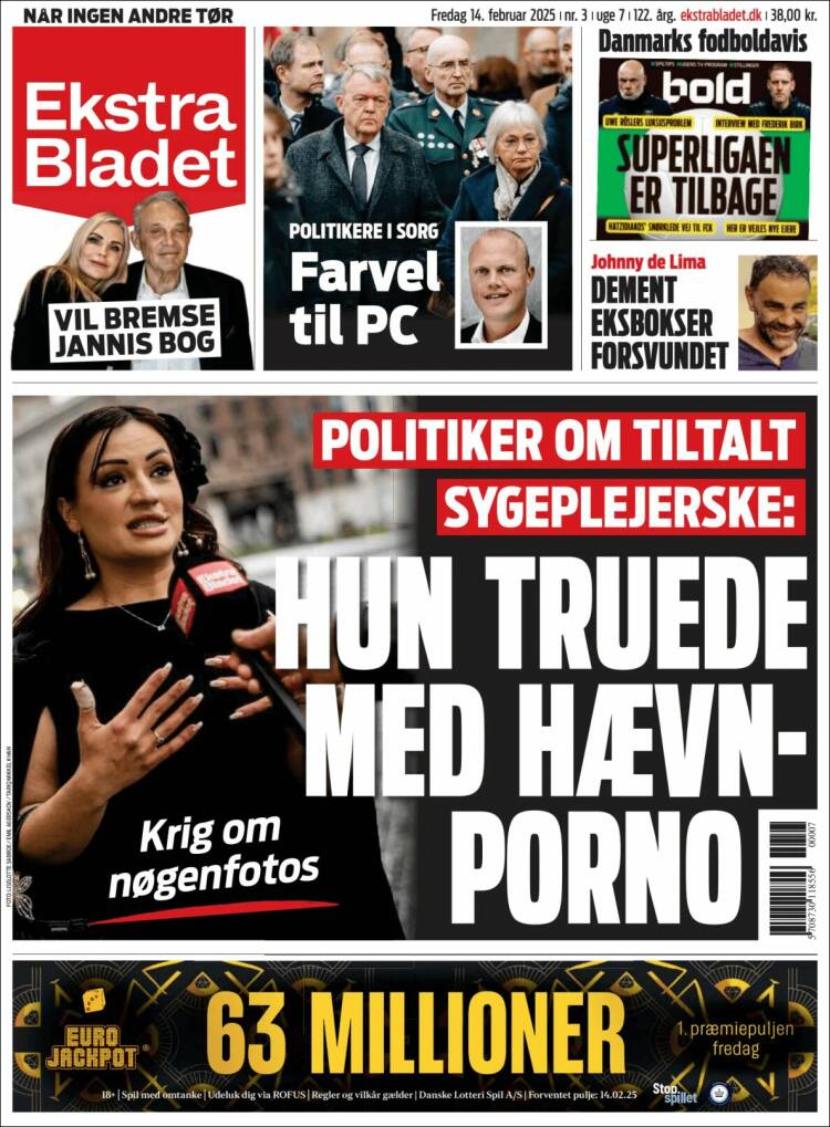 Portada de Ekstra Bladet (Dinamarca)