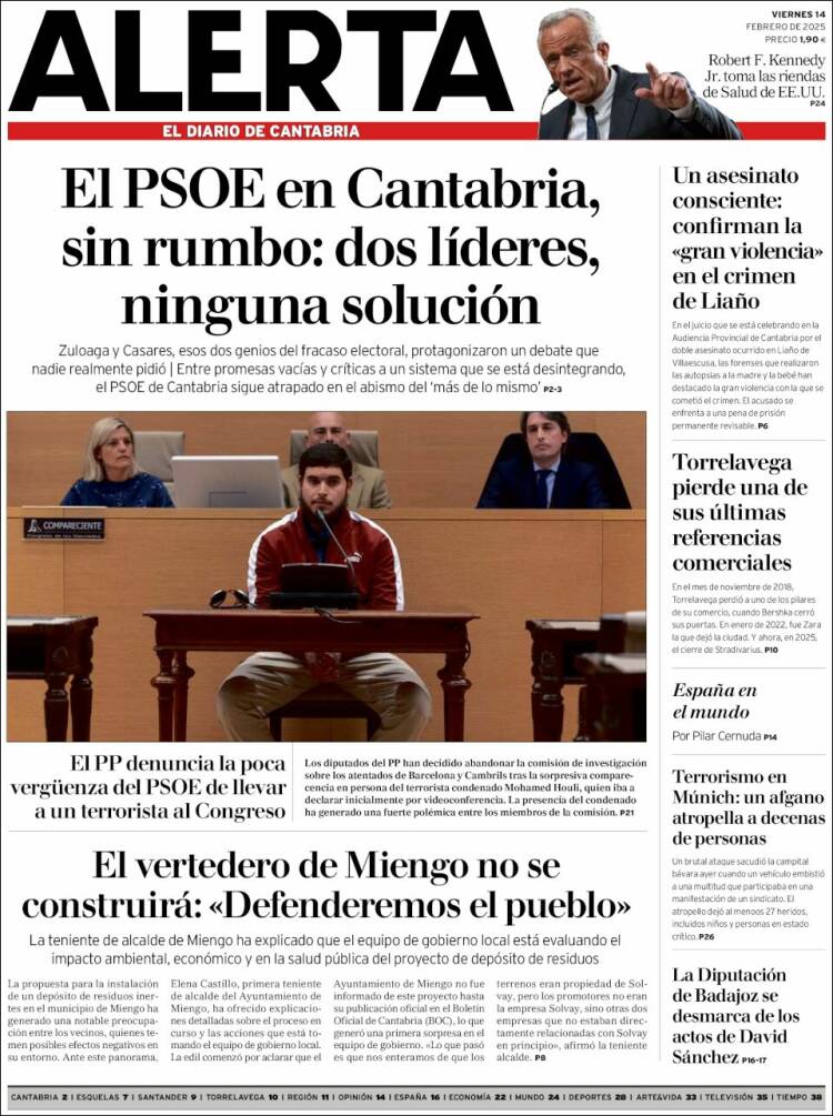 Portada de Alerta - El Diario de Cantabria (España)