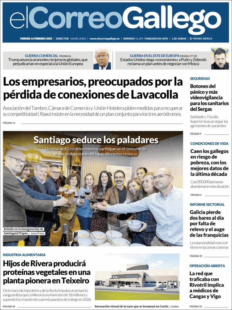 Portada de El Correo Gallego (España)