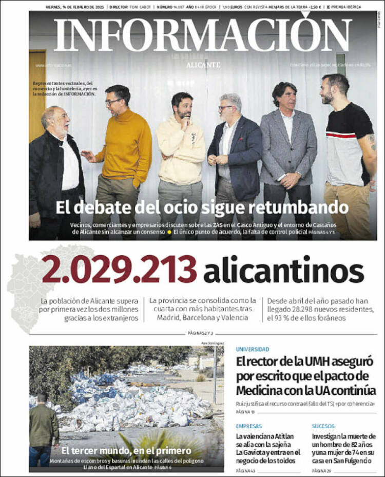 Portada de Diario Información (Espagne)