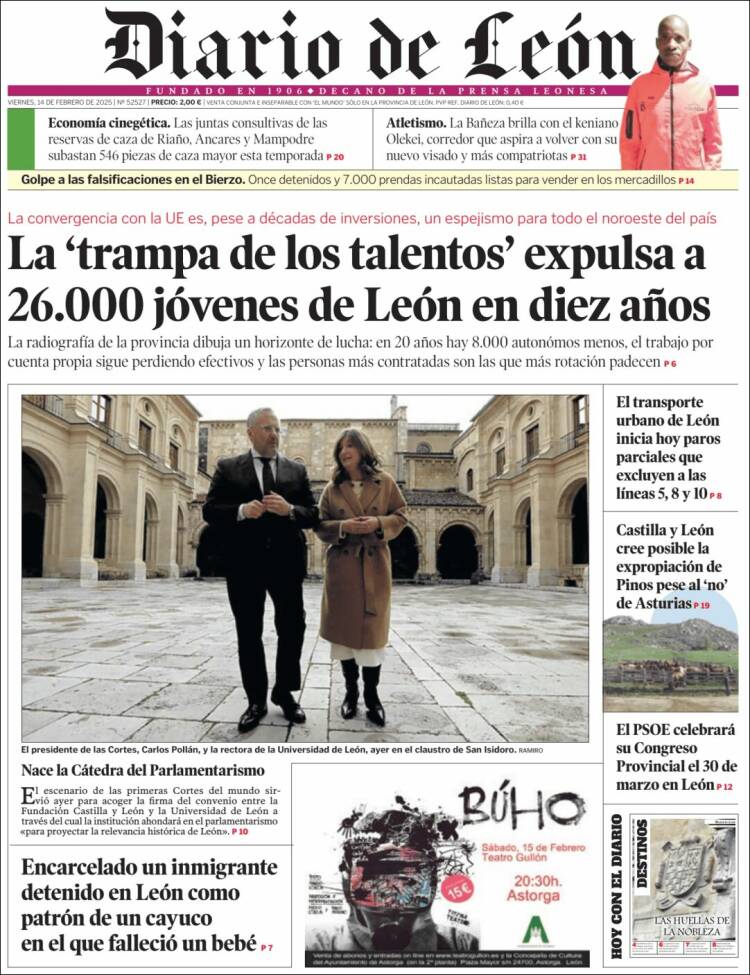 Portada de Diario de León (España)