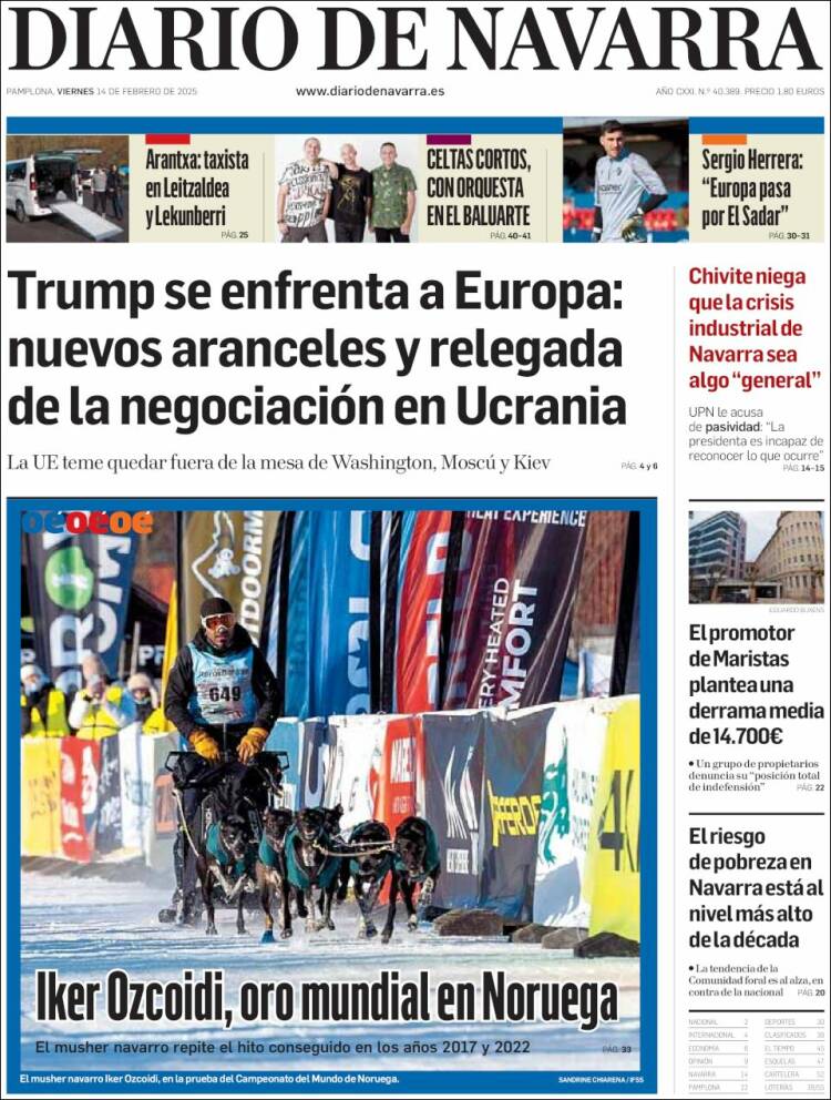 Portada de Diario de Navarra (España)