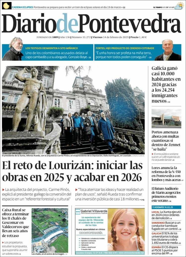 Portada de Diario de Pontevedra (Spain)