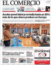 Portada de El Comercio - Gijón (Espagne)