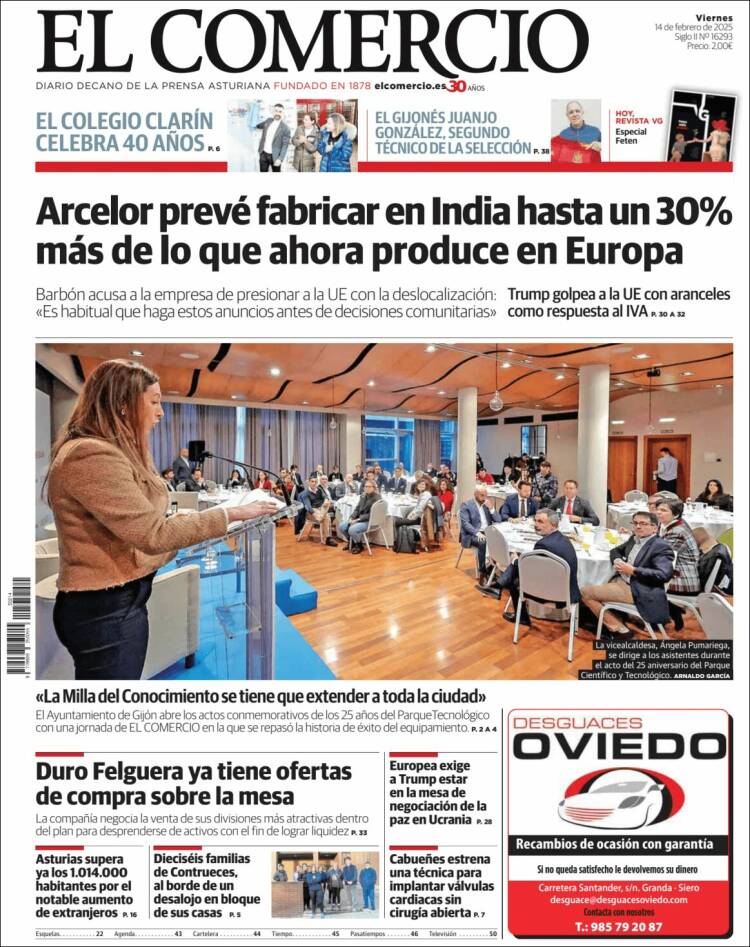 Portada de El Comercio - Gijón (Spain)