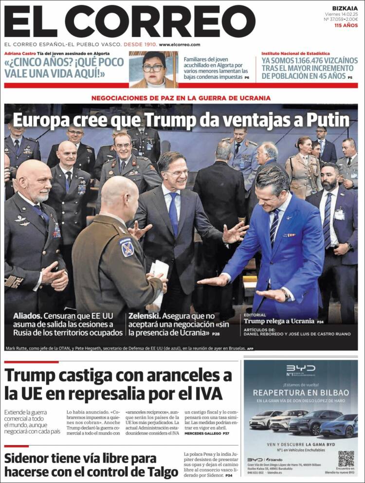 Portada de El Correo (Spain)