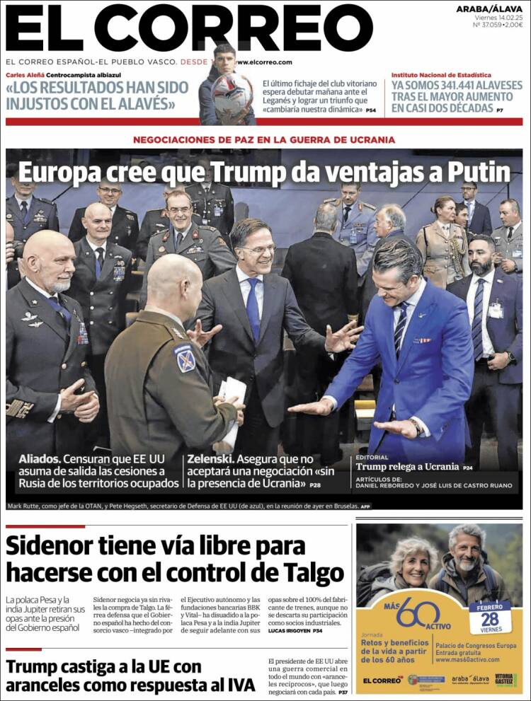 Portada de El Correo - Álava (España)