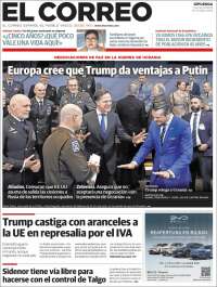 Portada de El Correo - Guipuzcoa (España)