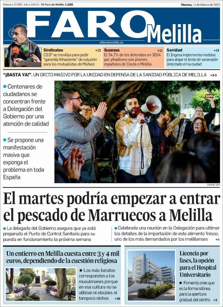 Portada de El Faro de Melilla (Espagne)