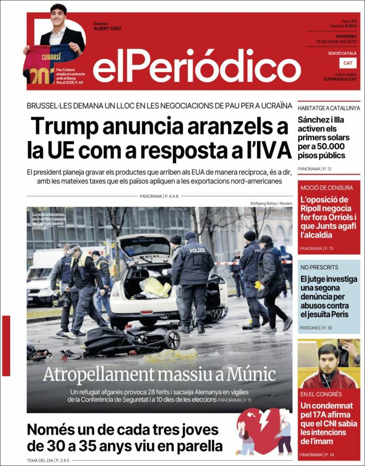 Portada de El Periódico de Catalunya (Spain)