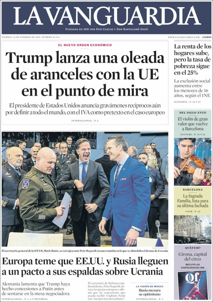 Portada de La Vanguardia (Spain)