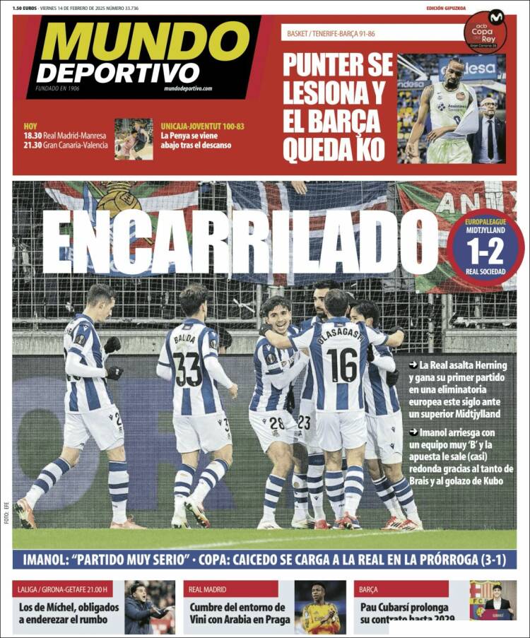 Portada de Mundo Deportivo Gipuzkoa (España)