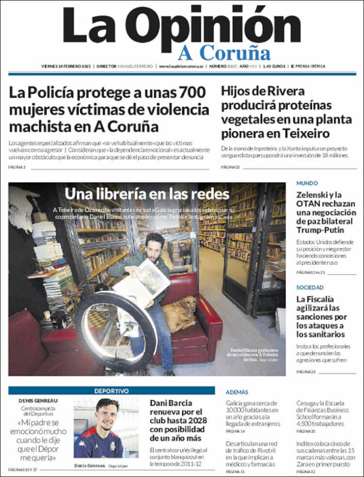 Portada de La Opinión de A Coruña (Espagne)