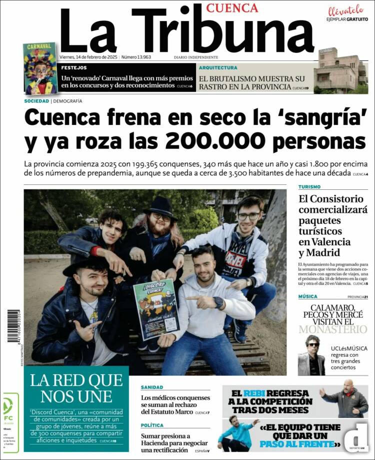 Portada de La Tribuna de Cuenca (Espagne)