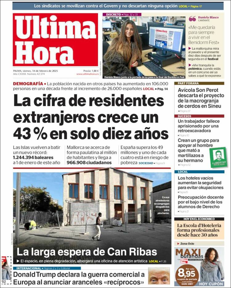 Portada de Última Hora (España)