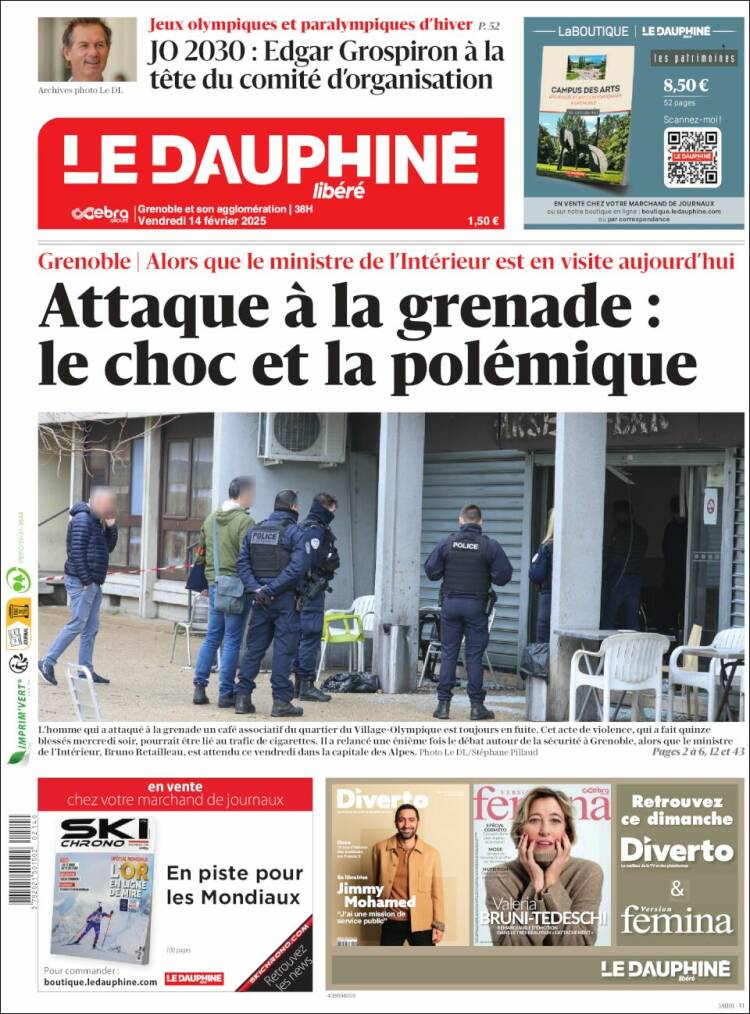 Portada de Le Dauphiné Libéré (Francia)