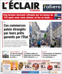 Portada de L'Eclair des Pyrénées (France)