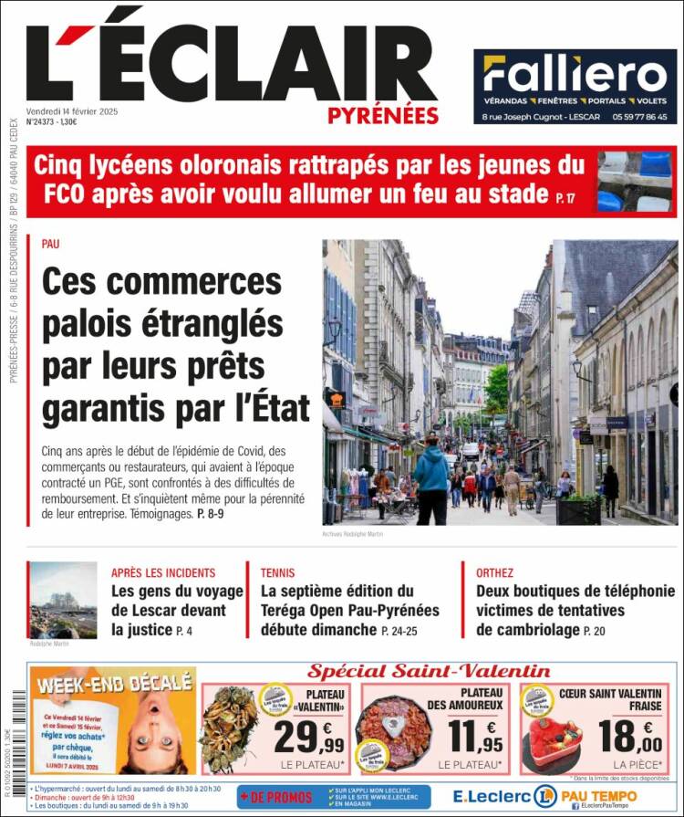 Portada de L'Eclair des Pyrénées (Francia)