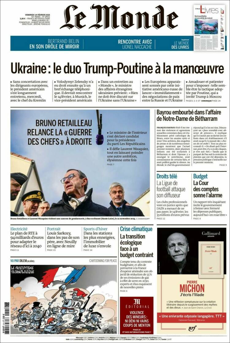 Portada de Le Monde (France)