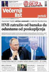 Portada de Večernji (Croatia)