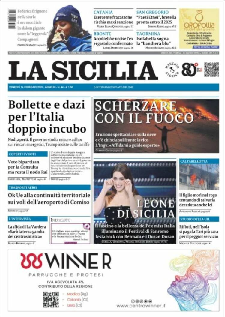 Portada de La Sicilia (Italy)