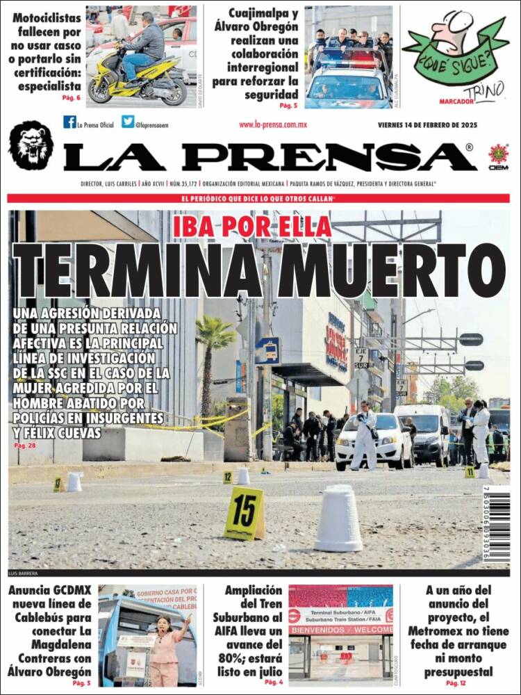 Portada de La Prensa (Mexique)