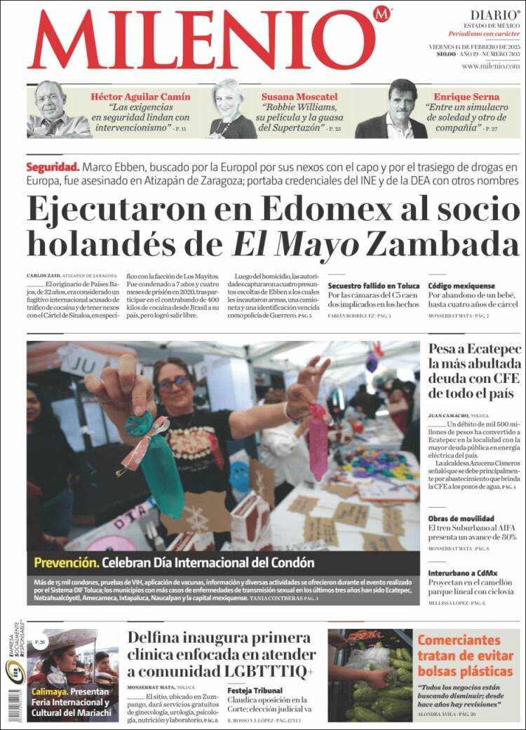 Portada de Milenio - Estado de México (Mexique)