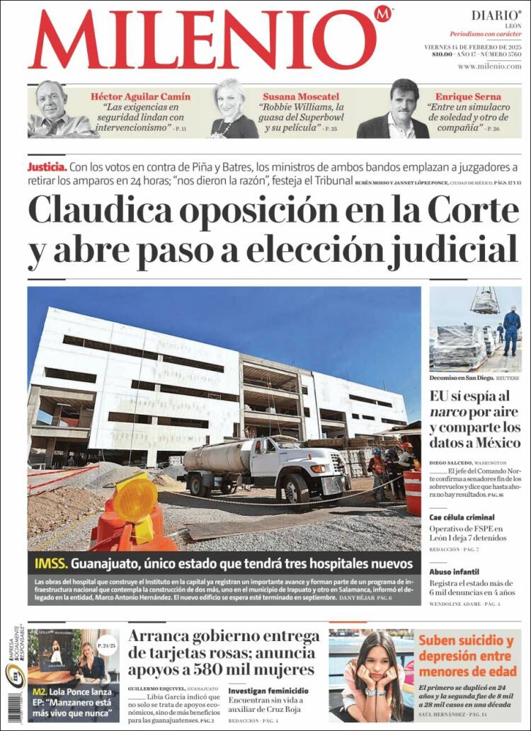 Portada de Milenio de León (Mexique)