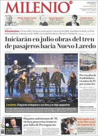 Portada de Milenio de Monterrey (Mexico)