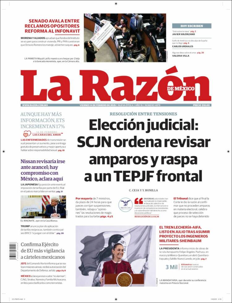 Portada de La Razón (México)