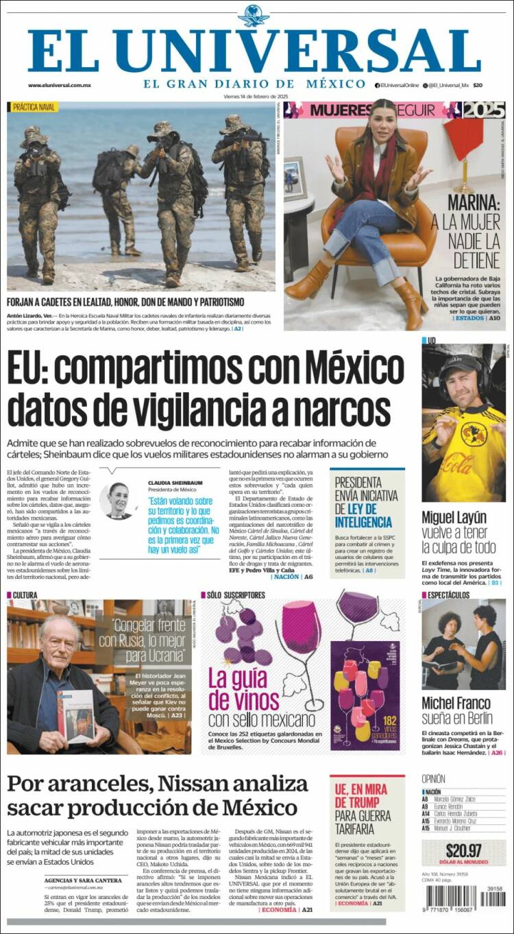 Portada de El Universal (Mexique)