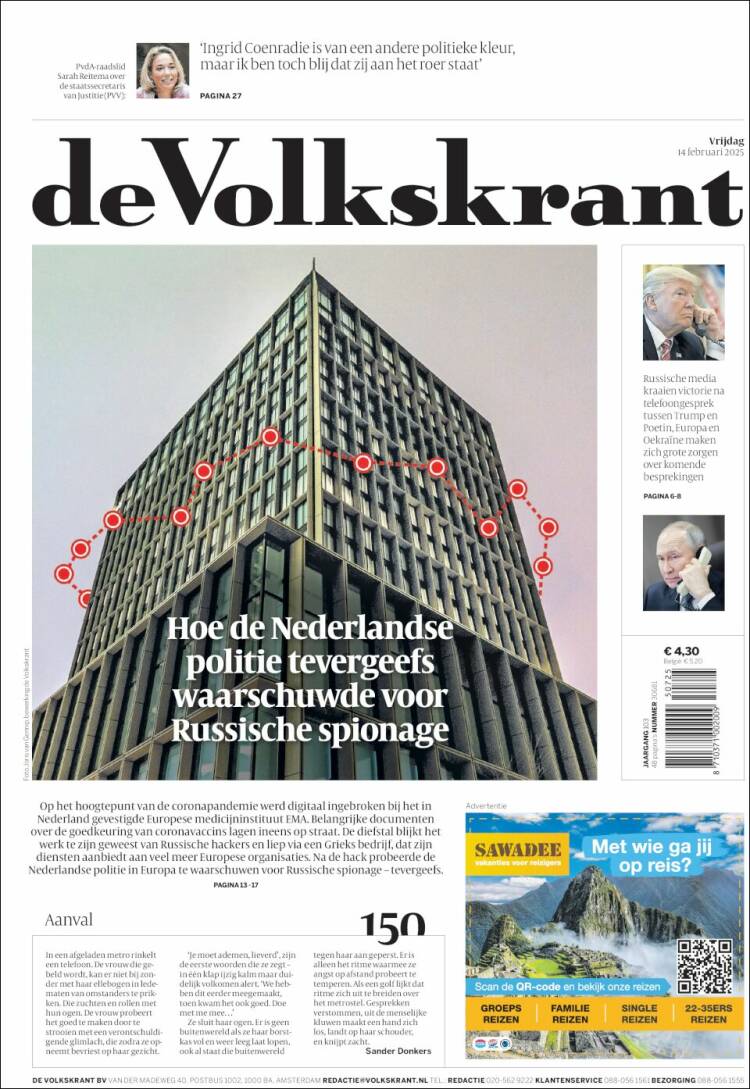 Portada de De Volkskrant (Netherlands)