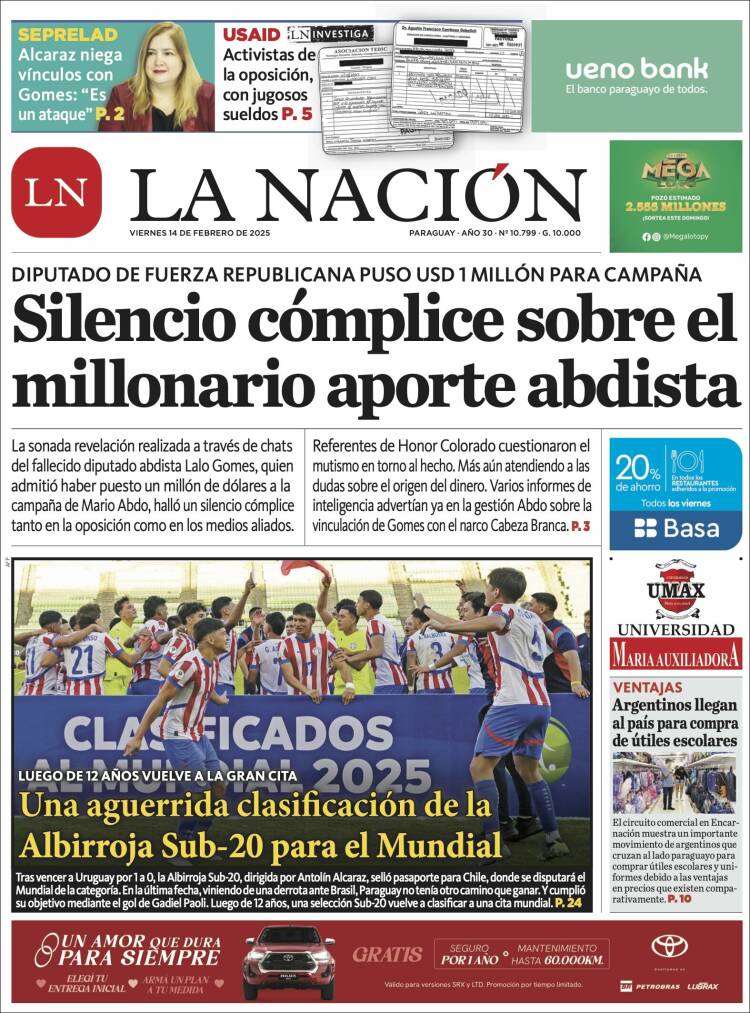 Portada de La Nación (Paraguay)