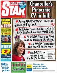 Portada de Daily Star (Royaume-Uni)