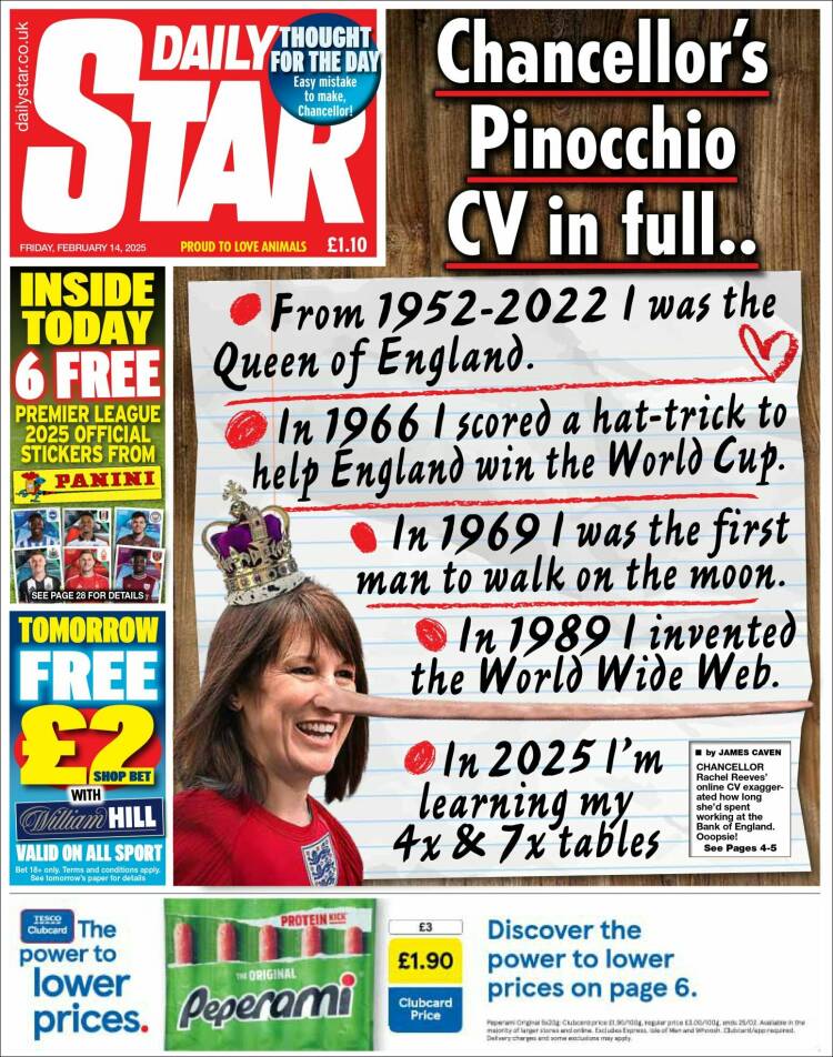 Portada de Daily Star (United Kingdom)