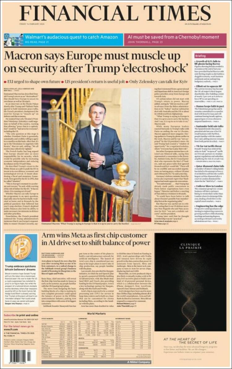 Portada de Financial Times (Reino Unido)