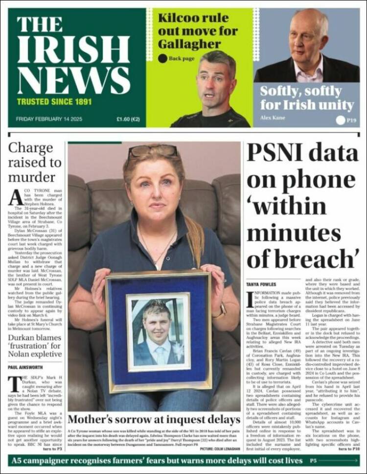 Portada de Irish News (United Kingdom)