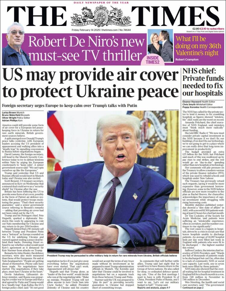 Portada de The Times (United Kingdom)