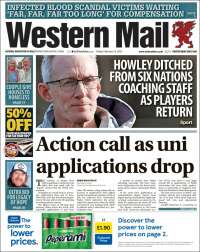 Portada de Western Mail (Reino Unido)