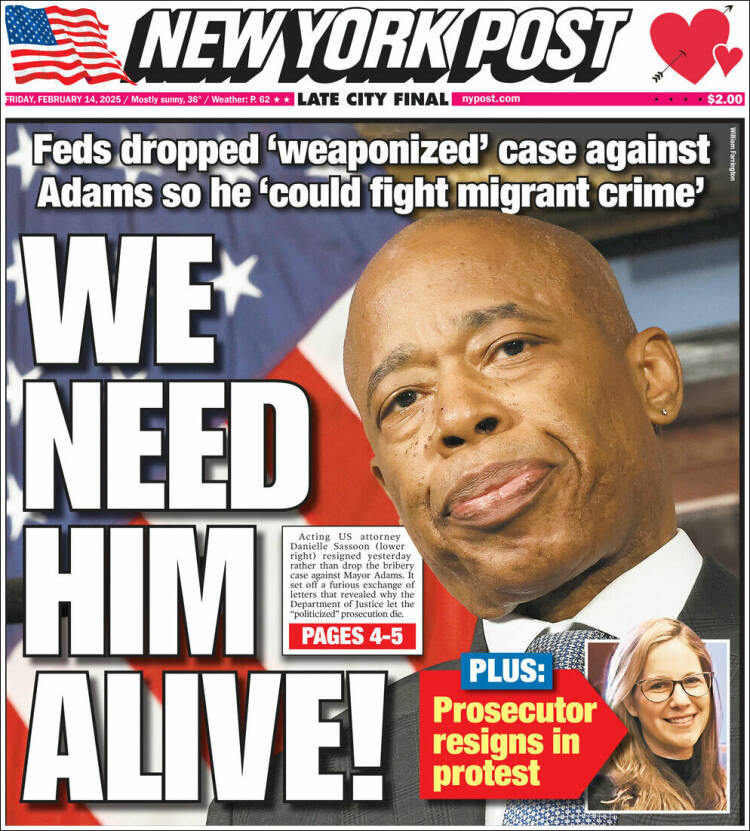 Portada de New York Post (USA)