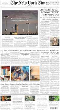 Portada de New York Times (États-Unis)