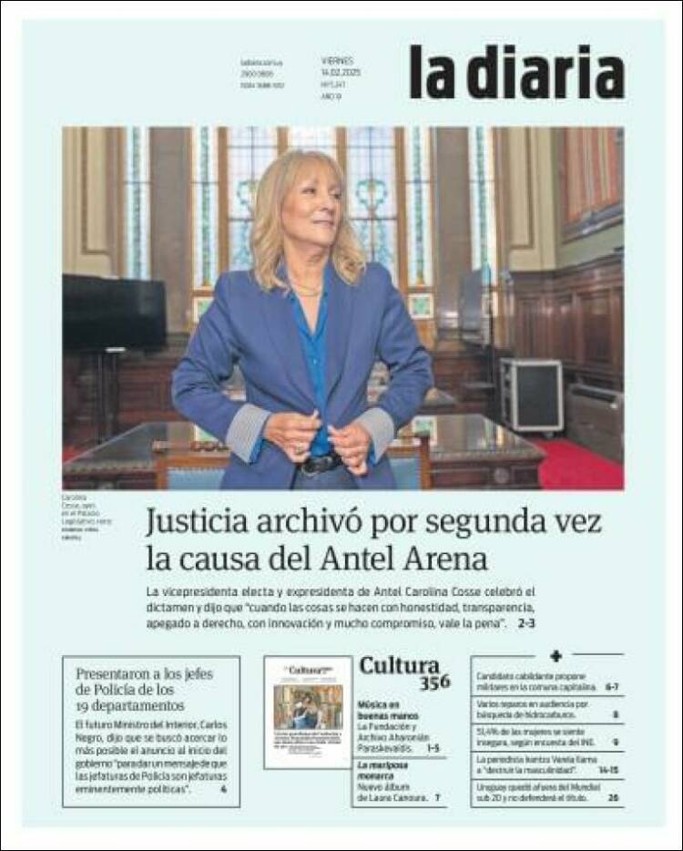 Portada de La Diaria (Uruguay)