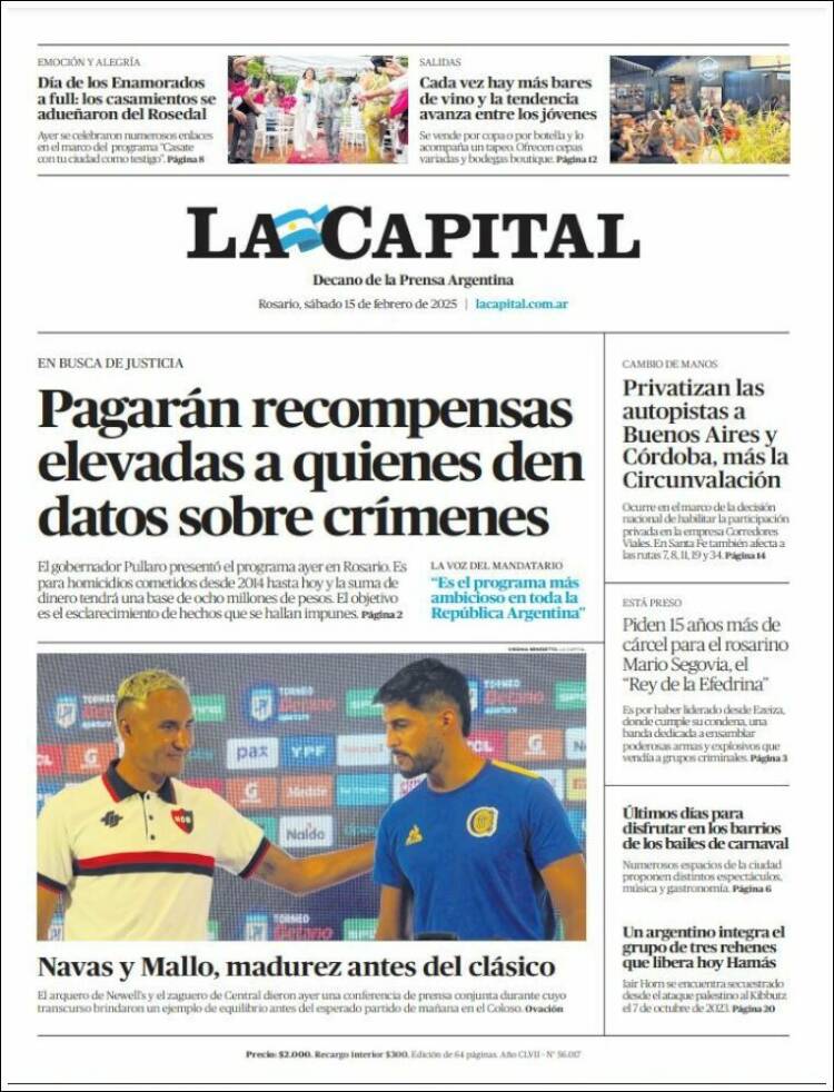 Portada de La Capital - Rosario (Argentina)